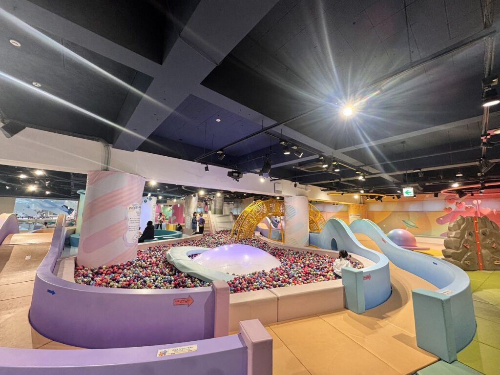 大型遊具の滑り台、ボールプールの写真